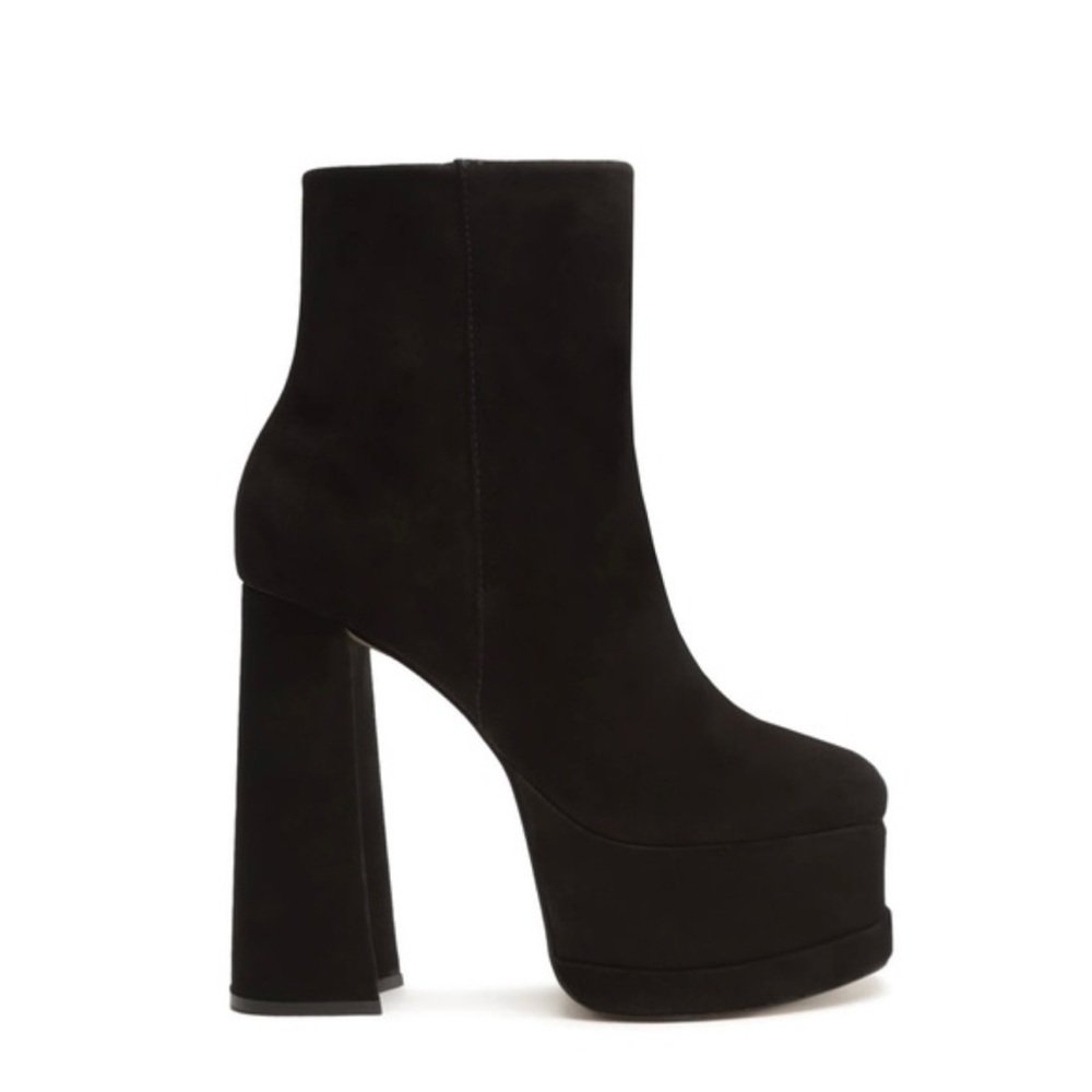 SCHUTZ Black Heeled Boots with Platform